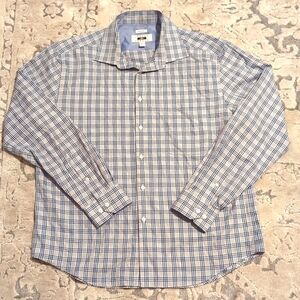 Joseph Abboud Gray Men's Button Front Business Casual Long Sleeve Shirt, XL